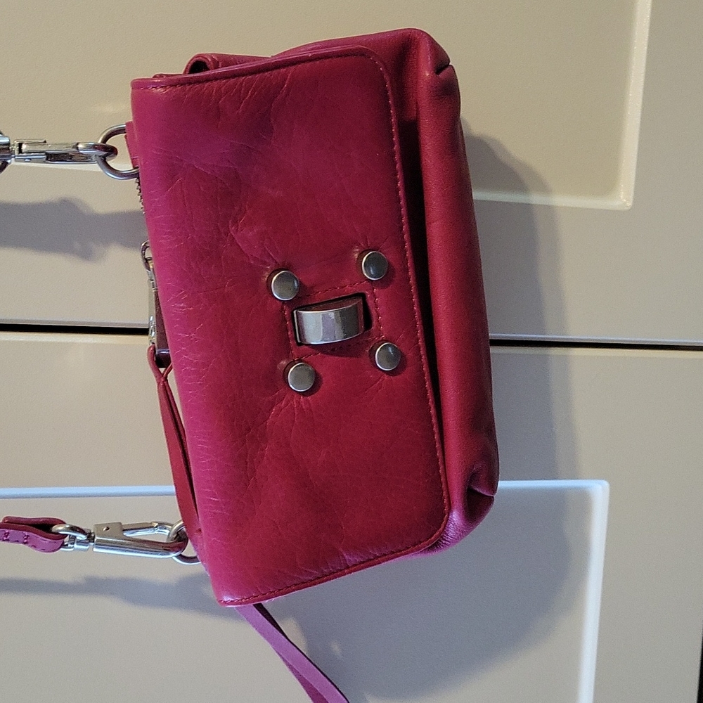 Christopher Kon fuschia leather bag - wear it 3 ways